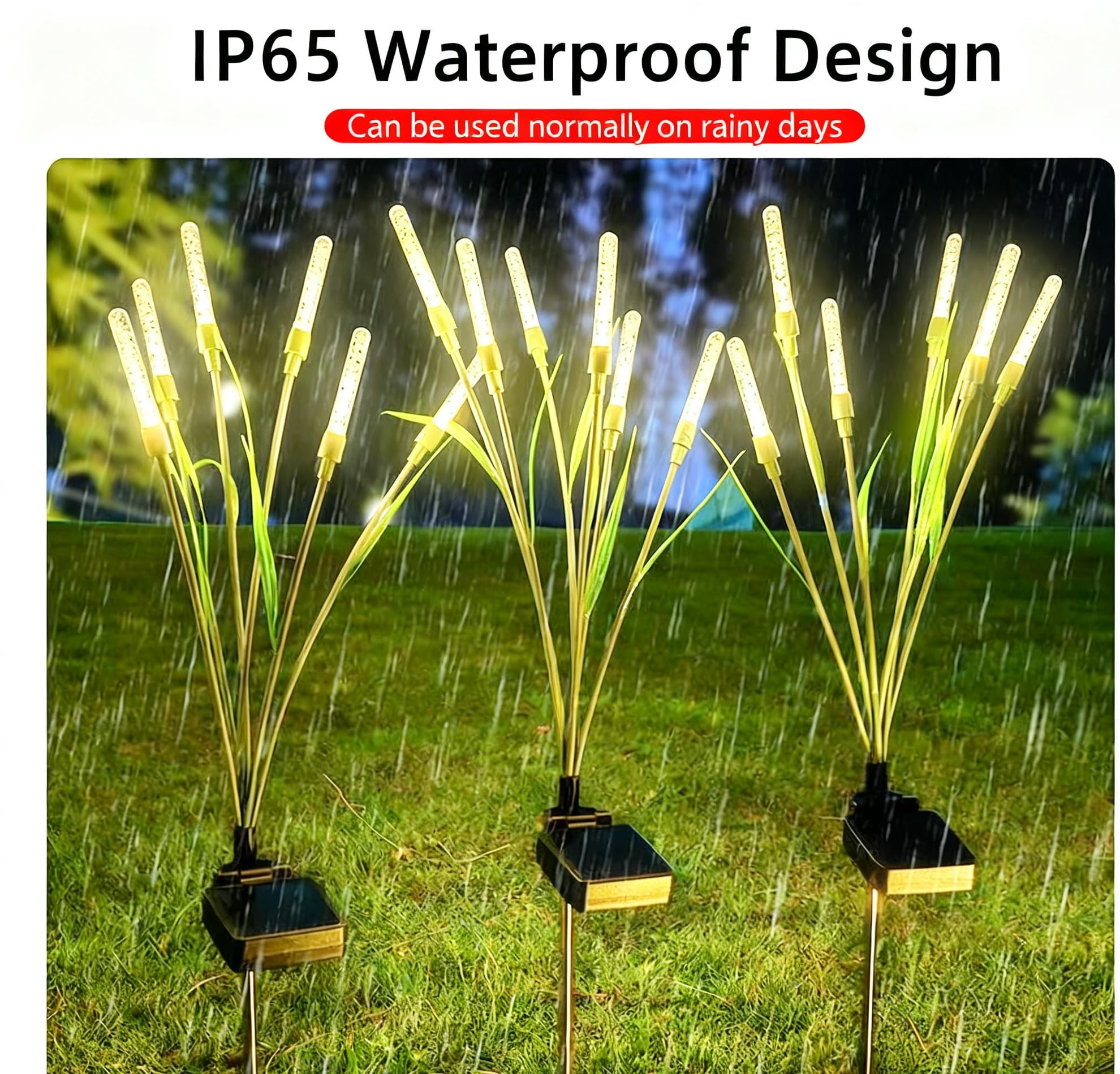 Solarne zewnętrzne lampy ogrodowe, ulepszone solarne światła LED kołyszące się do ogrodu, na patio, podwórko, ścieżkę, chodnik, wesele, przyjęcie, Boże Narodzenie, oświetlenie krajobrazu (2