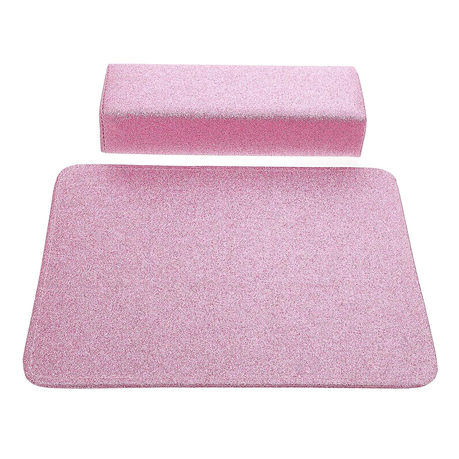 Manicure Hand Rest Pillow Set for Nails with Pu Material, Superior Comfort and Easy to Store Design, for Manicures and Salon Use, Unique Pink Nail Art Arm Rest Cushion