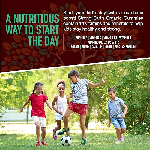 Miniatura 3 de Strong Earth- Organic Multivitamin Gummies for Kids- Gummy Vitamins & Minerals Including Vitamin A, C, D3, E, B6 & Zinc - Chewable Multi Vitamin