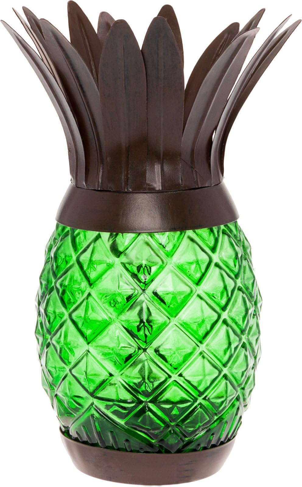 Solar Powered Pineapple Jar Light - Decorative LED Glass Table Light by GreenLighting (Green)