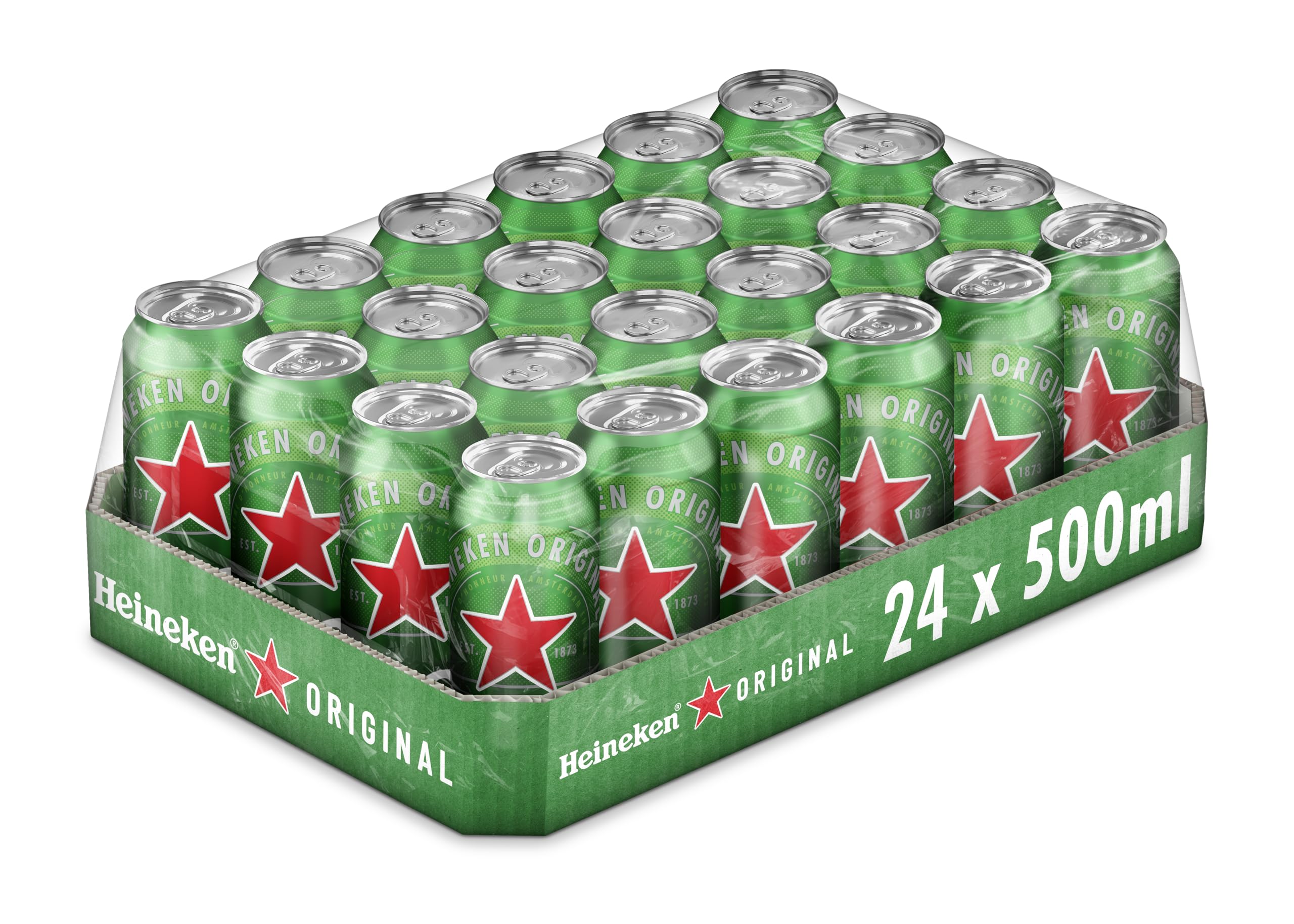 Heineken Lager Bier (Pack 24 Dosen x 500ml) | VERKAUFT VON AMZ_store | bier geschenk, biere der welt, bier set, budweiser bier, geschenk set, geschenke für männer