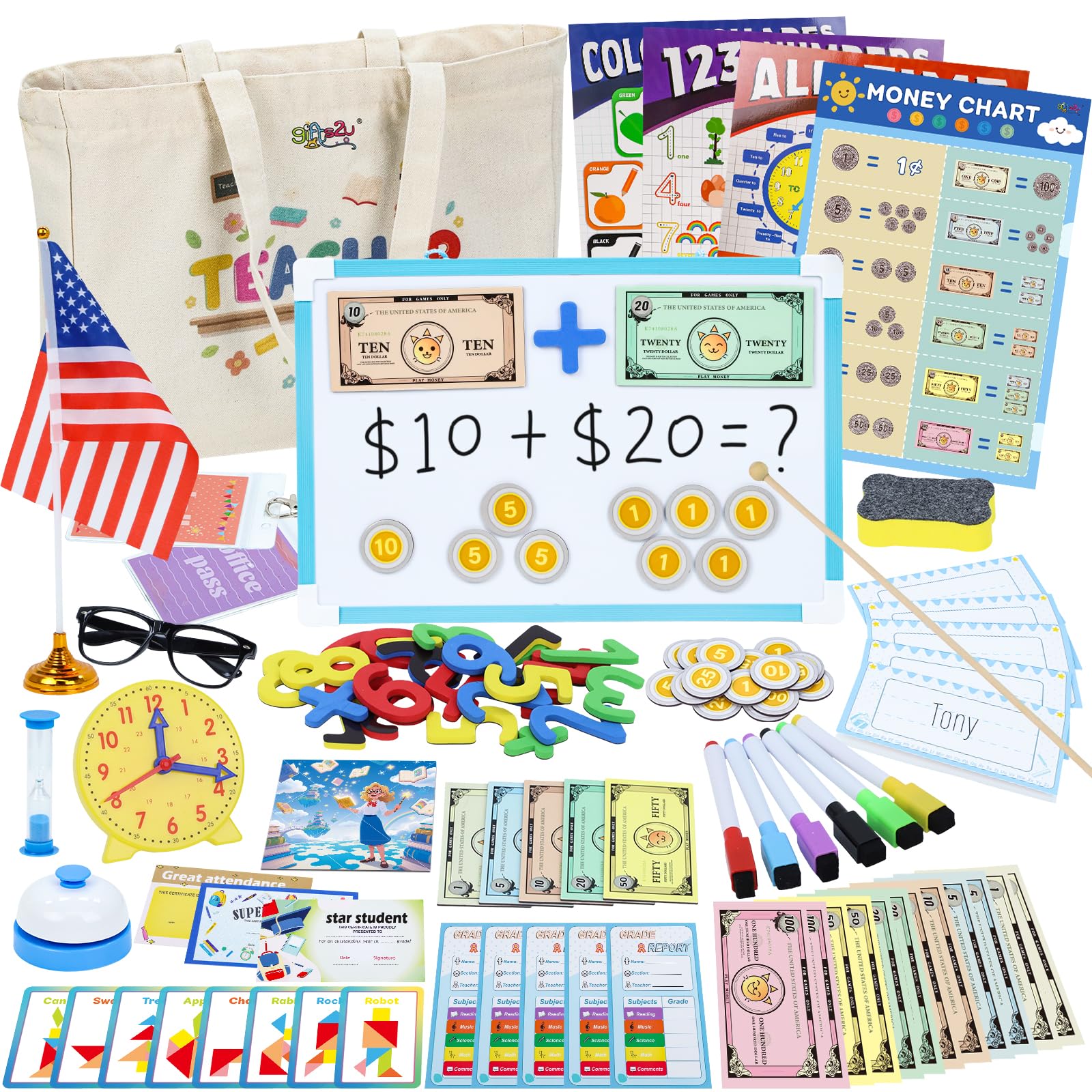 Photo 1 of Gifts2U Pretend Teacher Playset for Kids, Play School Toys for Girls Boys