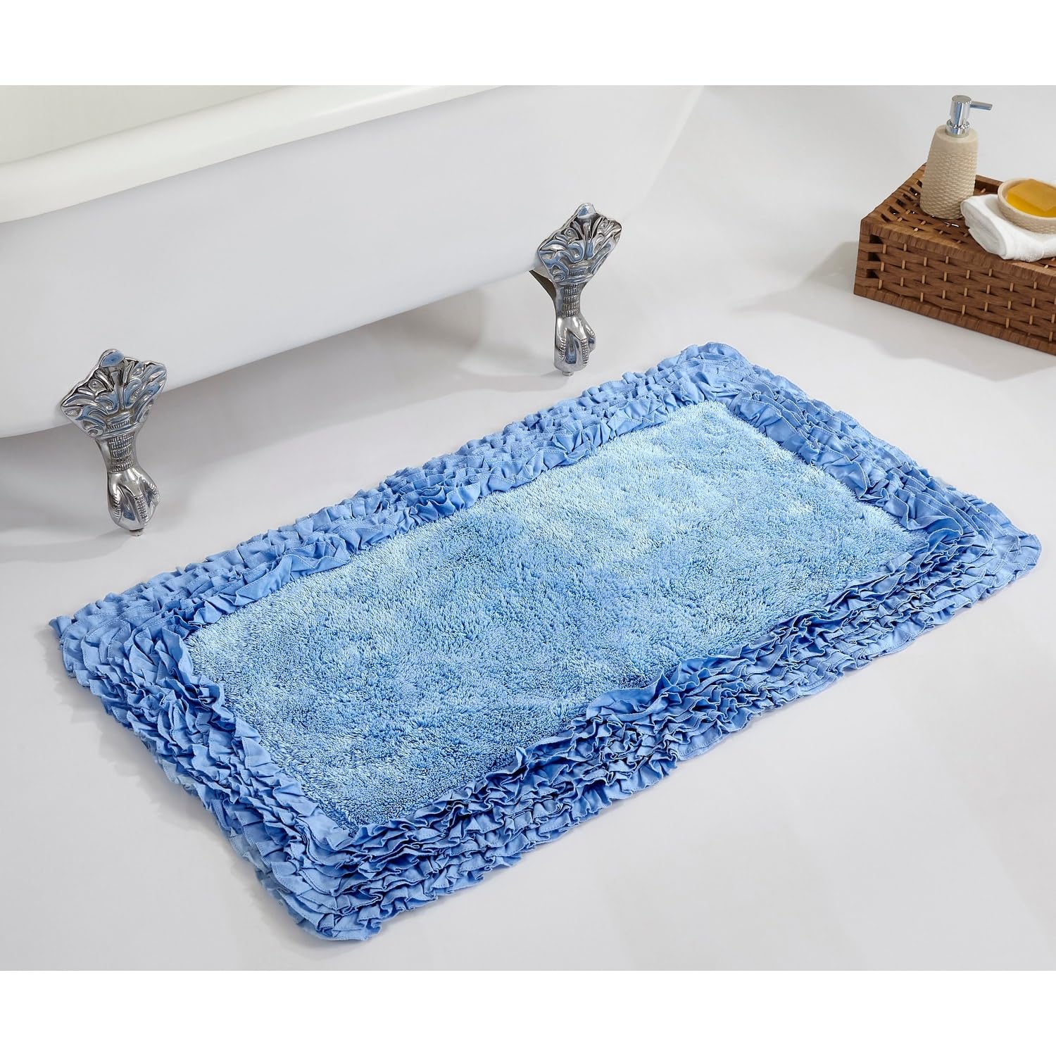 Better Trends 100% Cotton Bath Rug in Shaggy Border Collection, Ultra Soft, Plush, Absorbent