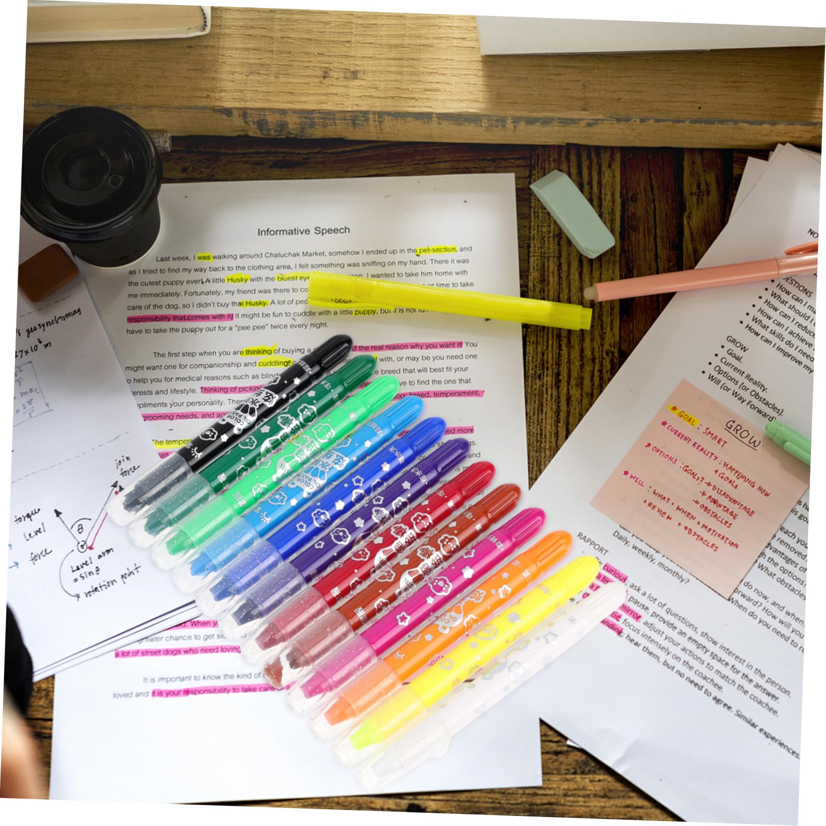 KONTONTY Crayons for Kids Jumbo Coloring Crayons Oil Pastels 12pcs Set for Toddlers Drawing Painting