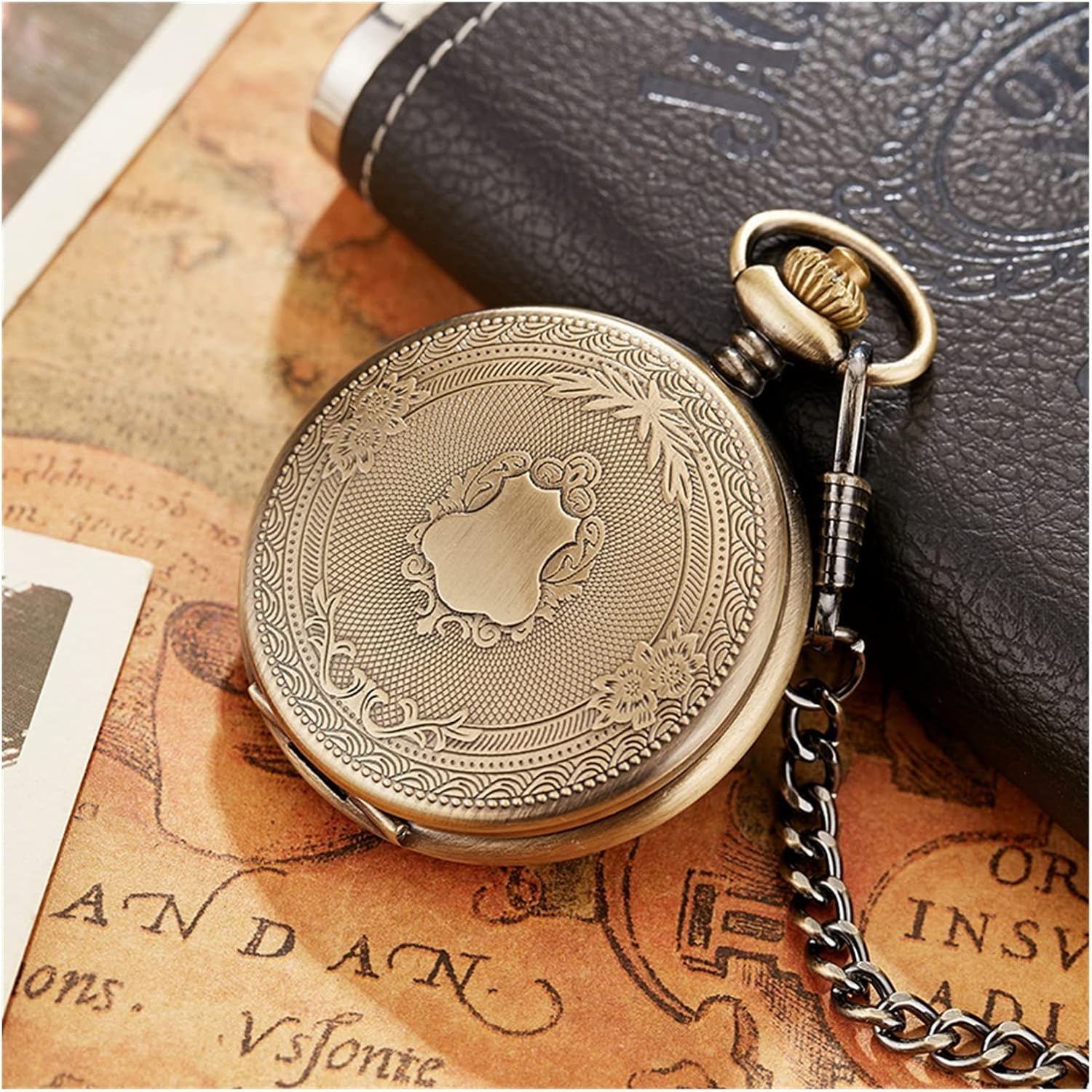 WJCCY Antique Steampunk Vintage Roman Numerals Quartz Pocket Watch Multicolor Case Necklace Pendant Clock Chain Men's Women (Color : A) : Clothing, Shoes & Jewelry