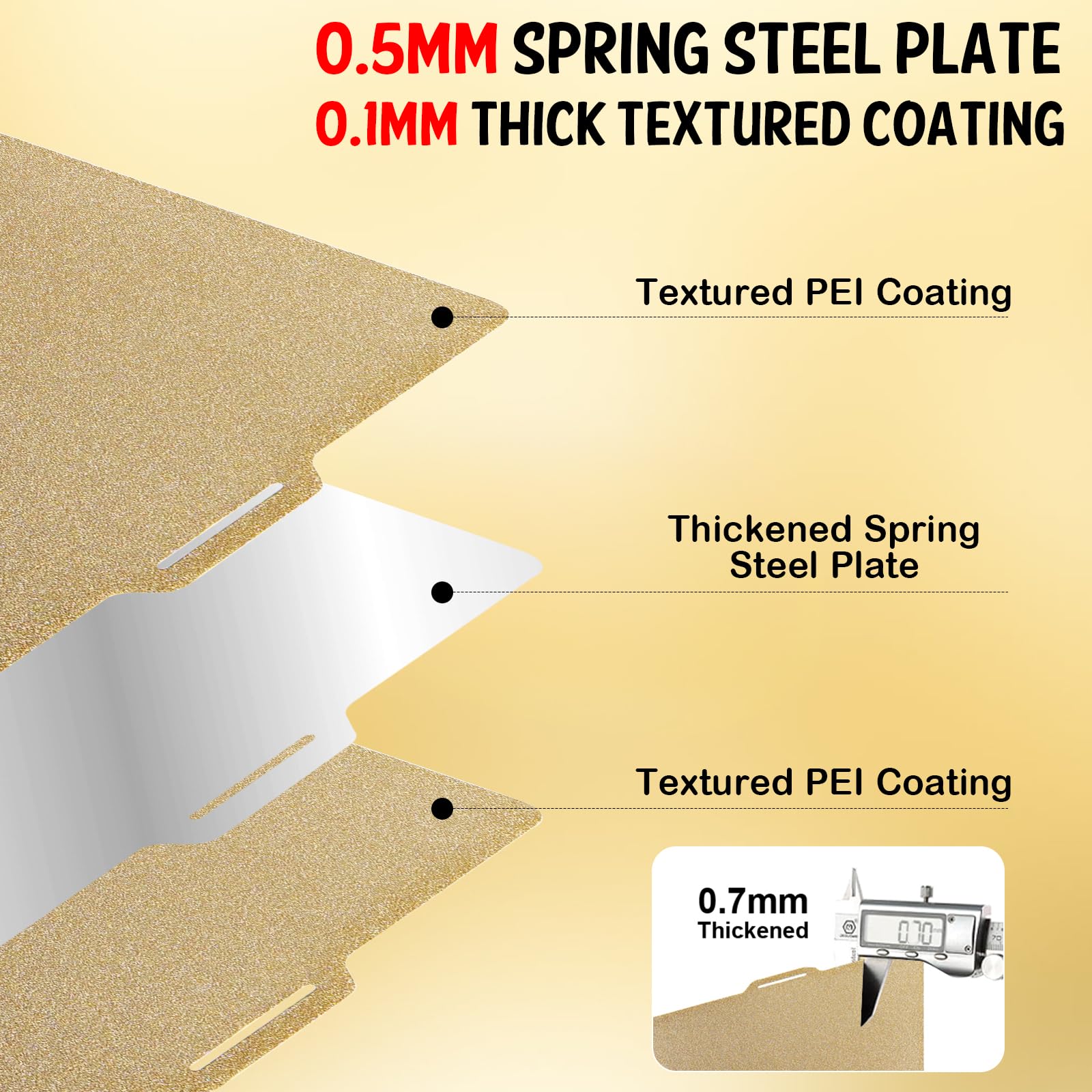 Textured PEI płyta drukarska 257x257mm do Bambulab X1 X1C X1E P1P P1S P2S A1, Smooth PEI Spring Steel łóżko drukarskie z kodem QR PEI Build Plate do platform drukarek 3D Bambu Lab