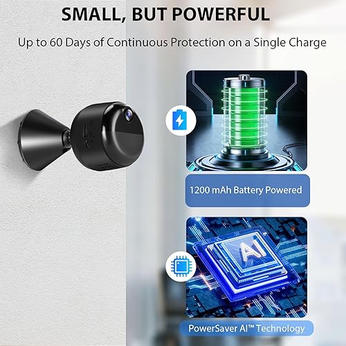 Miniatura 3 de Cámara oculta, mini cámara inalámbrica 1080P para seguridad del hogar, batería de 60 días, visión nocturna automática, detección de