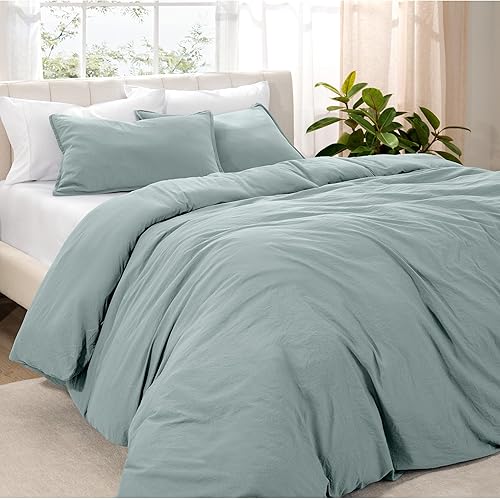 Bare Home - Juego arenado de funda de edredón para cama matrimonial, colección 1800 Premium - Funda fresca de edredón y fundas de edredón