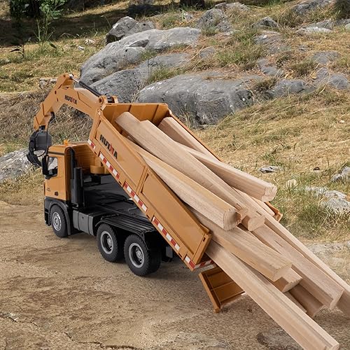 Miniatura 5 de YAZHIYI Camión volquete con control remoto de 26 canales, 2 en 1, camión volquete a control remoto, juguete de construcción resistente, ideas de