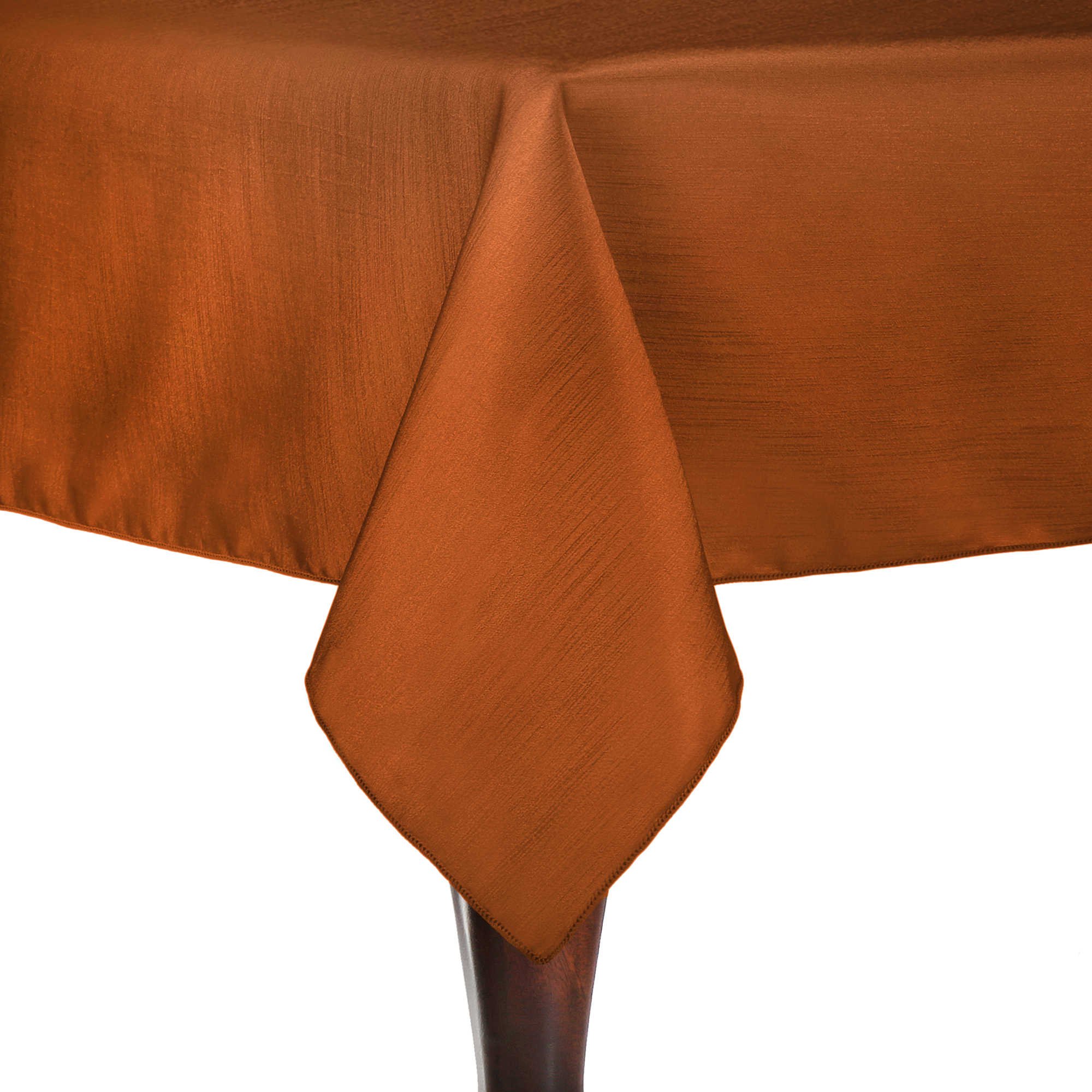 Ultimate Textile Reversible Shantung Satin - Majestic 72 x 108-Inch Rectangular Tablecloth Burnt Orange