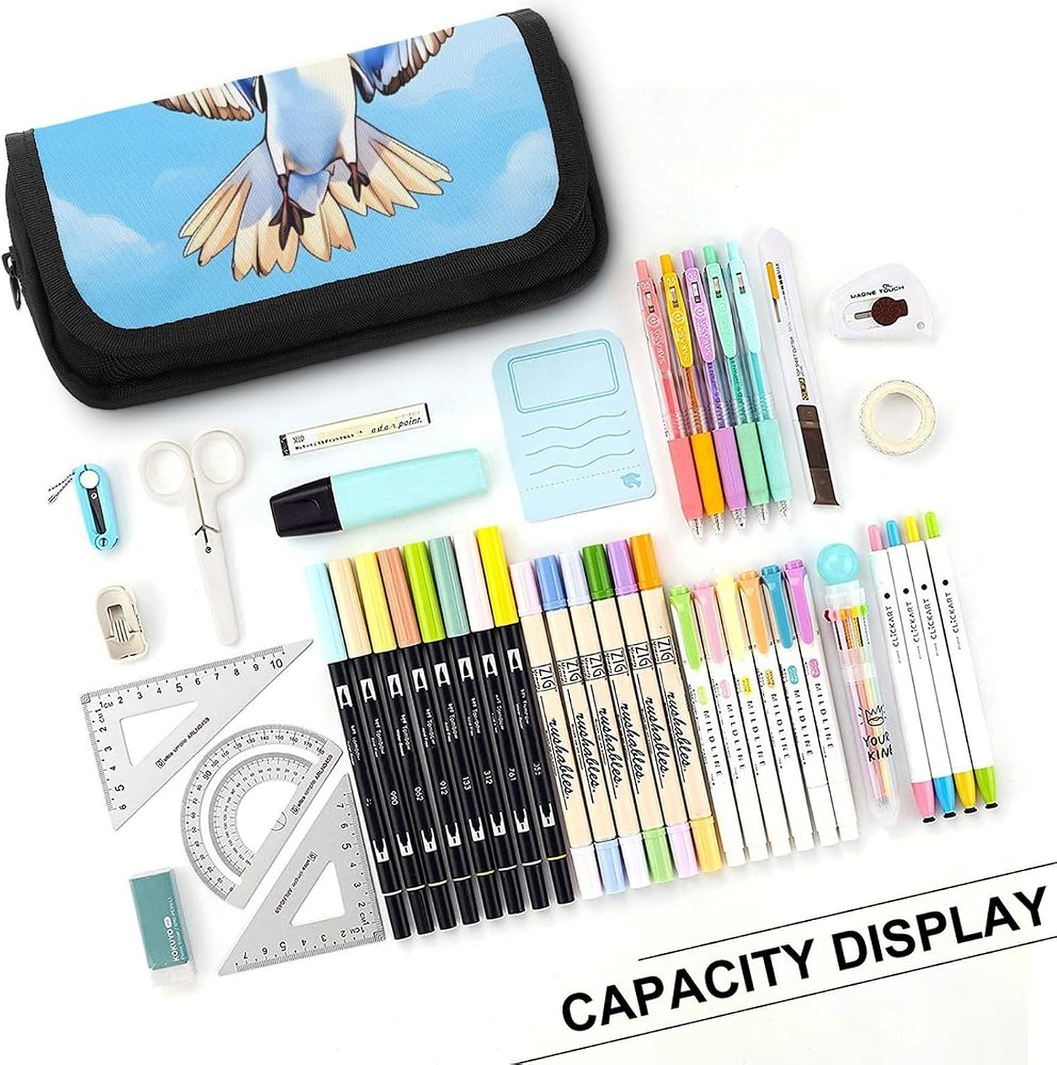 Seagulls in Flight Pencil Case Big Capacity Pencil Pouch image 4