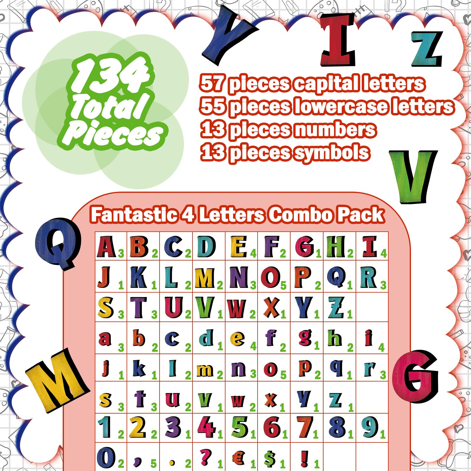 Val Letters Snapklik.com : 134 Pcs Magnetic Letters Numbers Set Numbers For ...