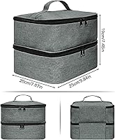 Nagellak-organizer, opbergdoos tas, dubbellaagse nagellak voor 30 flessen en nagellamp (roze), zwart Nagellak-organizer, opbergdoos tas, dubbellaagse nagellak voor 30 flessen en nagellamp (roze), zwart