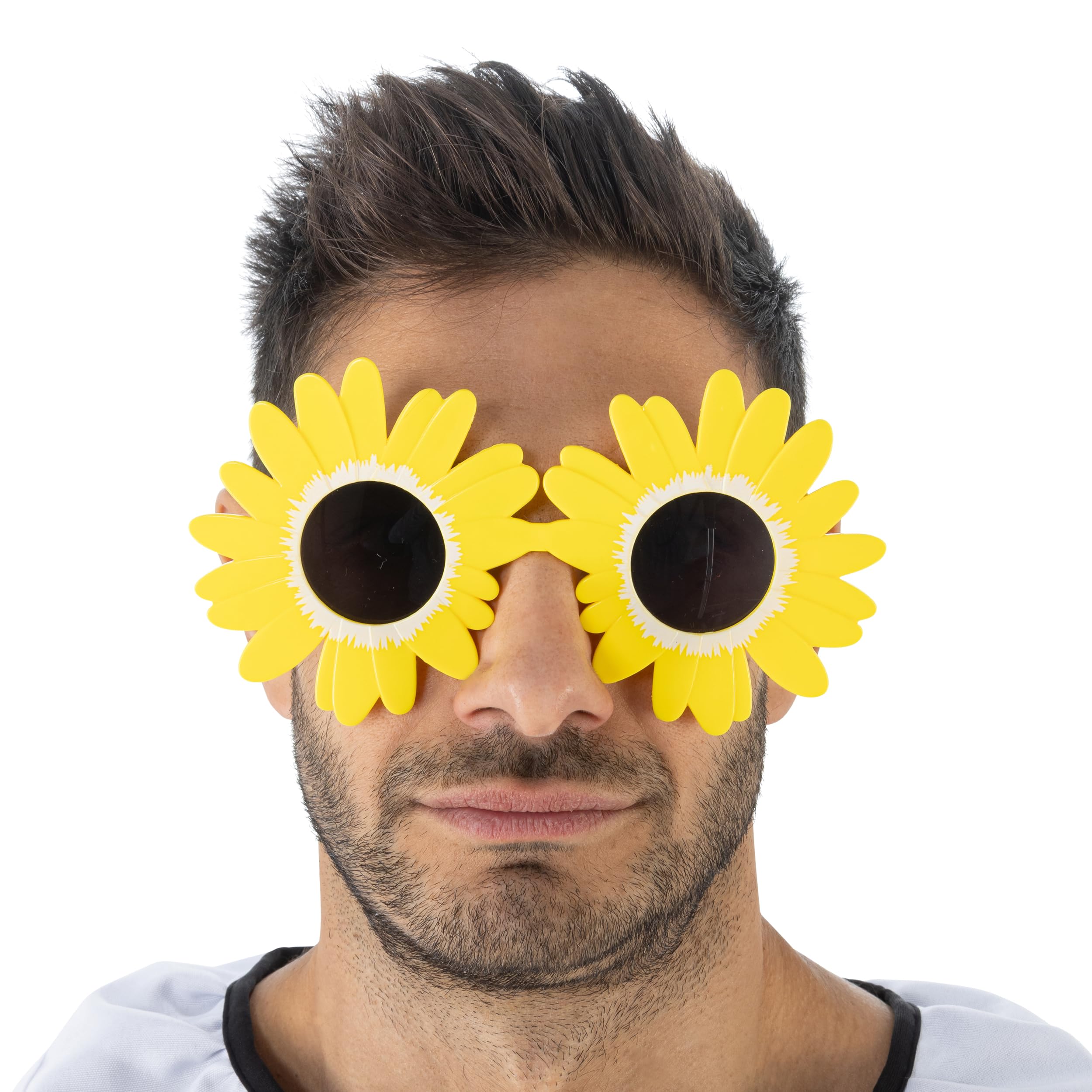 Chaks - Terrifier Flower Glasses, Yellow with Black Lenses, Party Glasses for Carnival, Festival, Horror Costumes