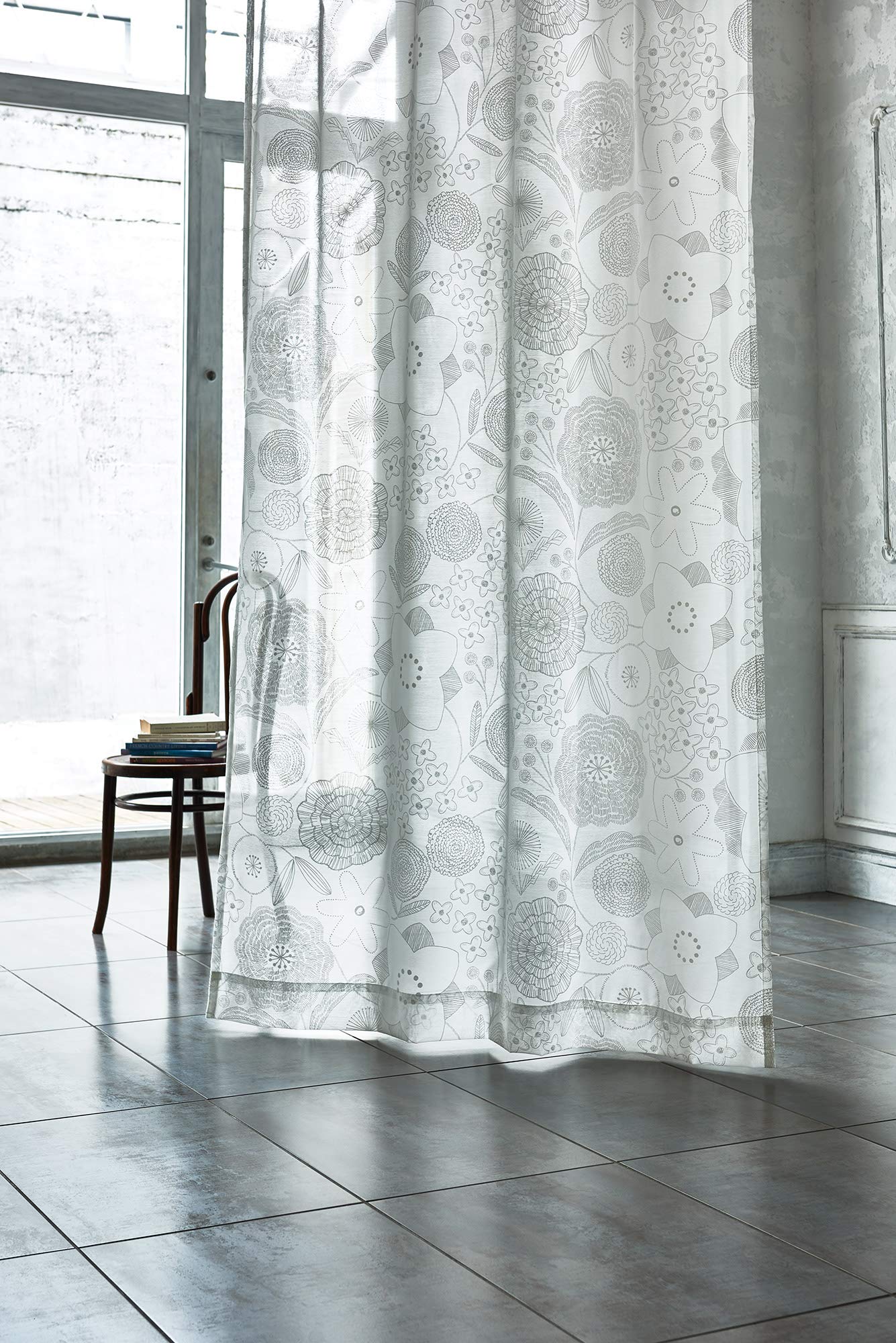 スミノエホワイト オーダーレースカーテン美品725cm x 150cm