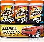Armor All Protectant, Glass and Cleaning Wipes, Wipes for Car Interior and Car Exterior, 30 Count Each (Pack of 3)
