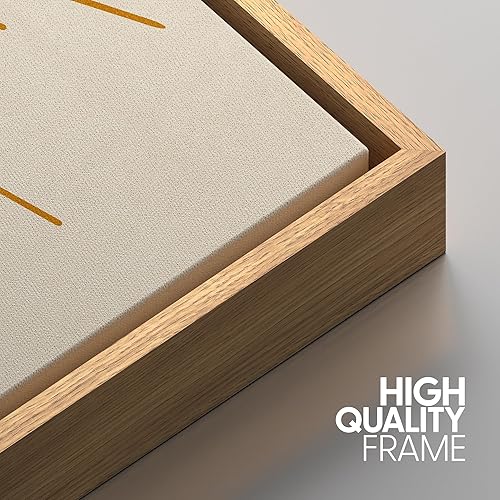 Miniatura 5 de IDEA4WALL Juego de arte impreso para pared enmarcado con líneas geométricas, arte de línea geométrica, naranja quemado, sol brillante, astronomía y