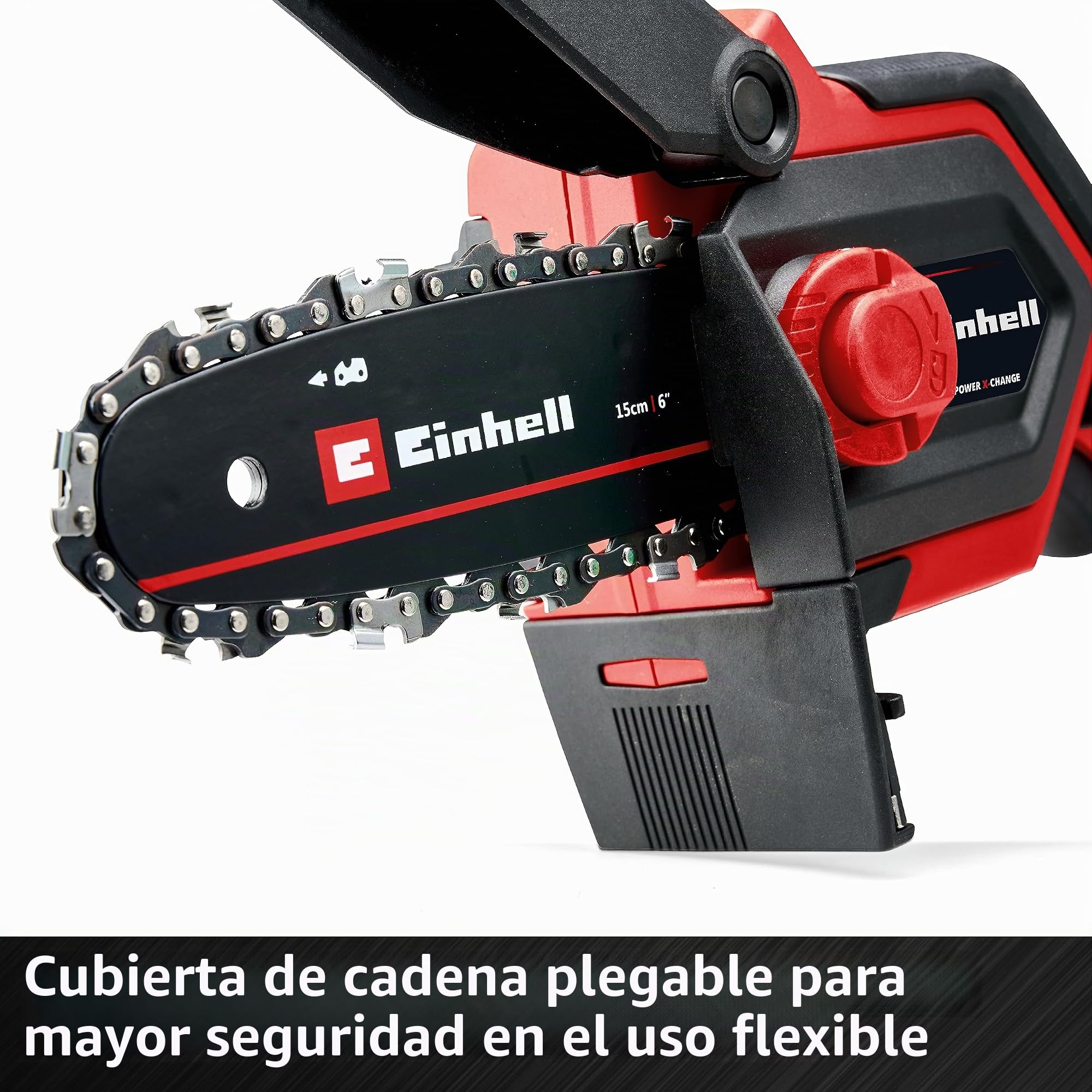Einhell GE-PS 18/15 Li BL Kit Power X-Change - Sierra de podar inalámbrica (18 V, sin escobillas, longitud de corte de 12,5 cm, cambio de espada/cadena sin herramientas, incluye batería de 2,5 Ah