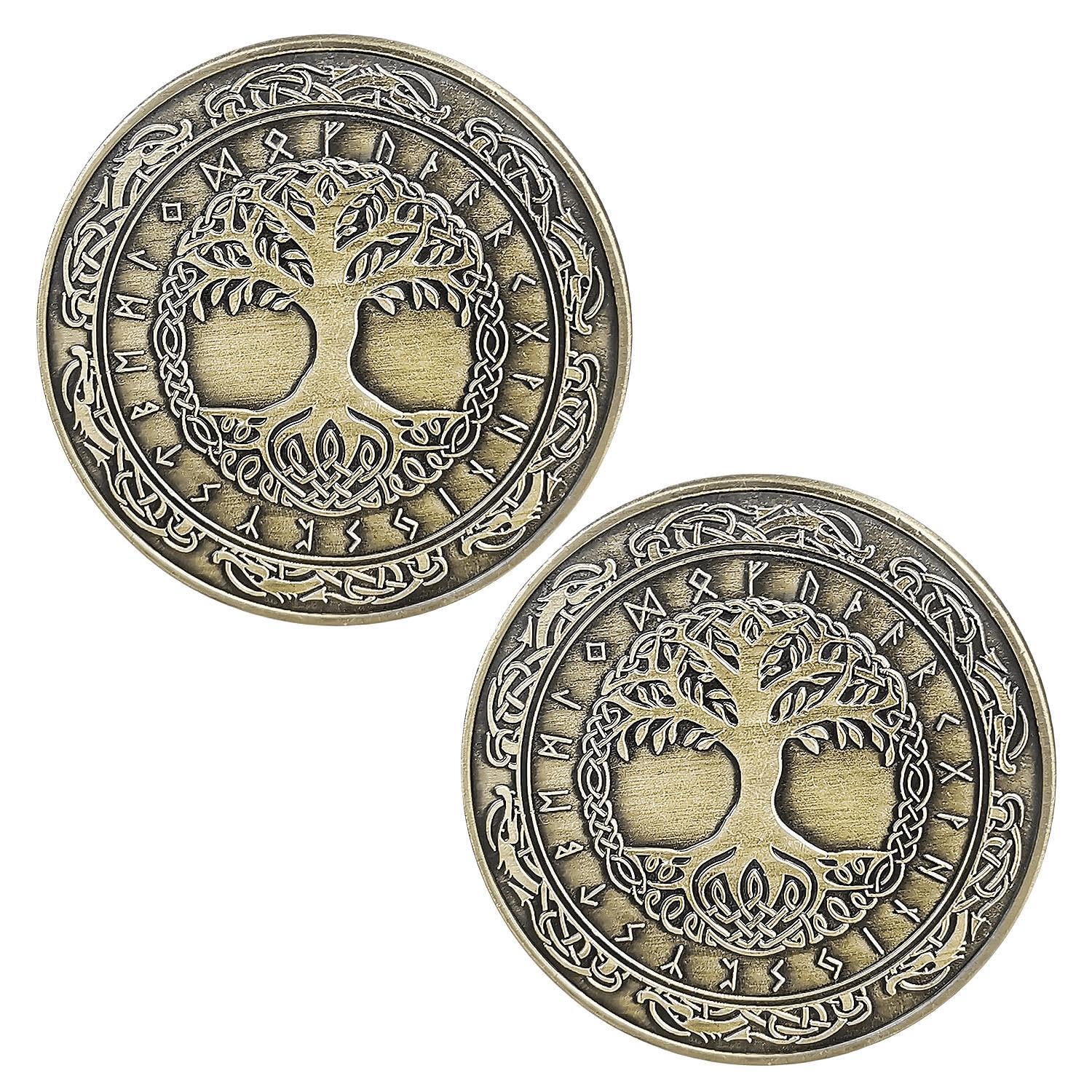 Viking Yggdrasil Tree of Life Challenge Coin Nordic Mythology Talisman