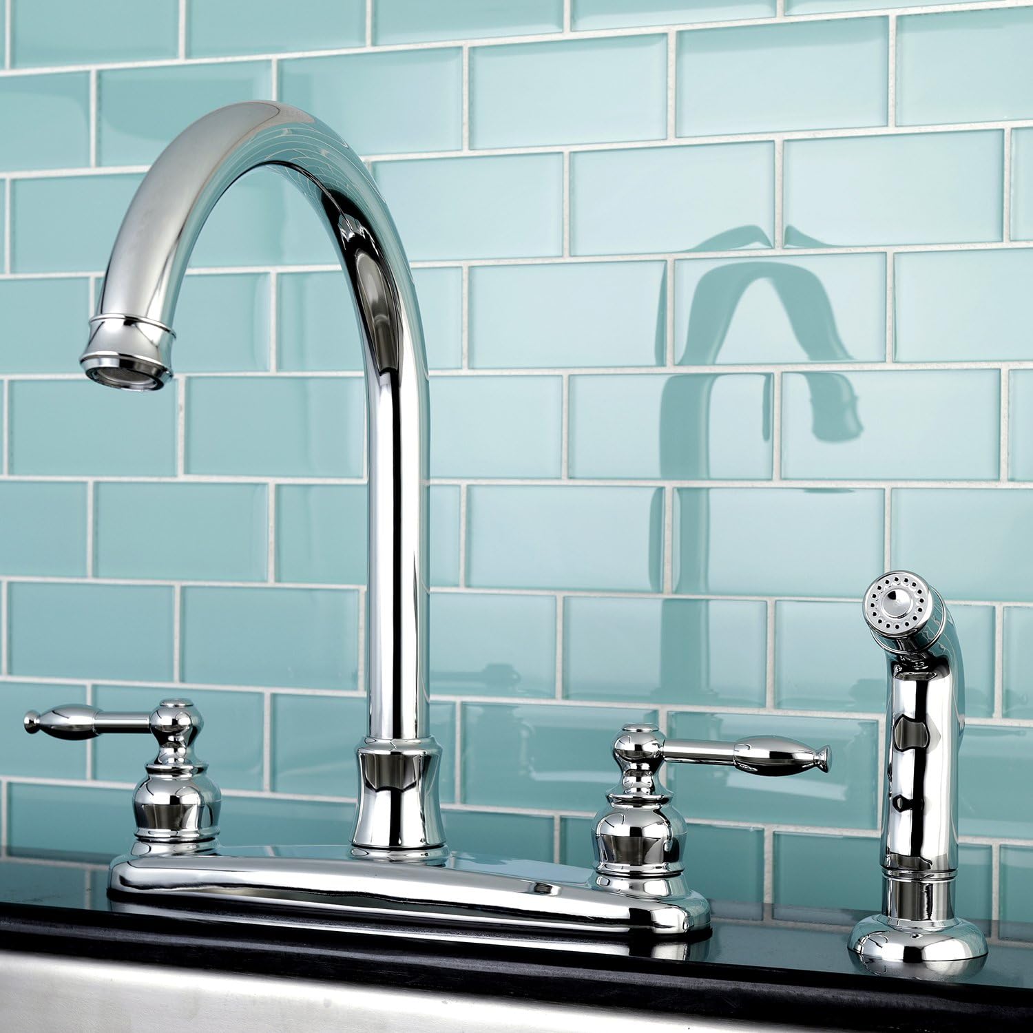 Kingston Brass FB7791KLSP Knight 8-inch Centerset Kitchen Faucet, Chrome