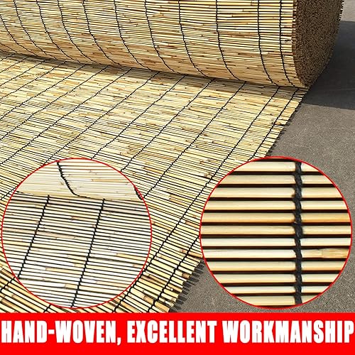 Miniatura 9 de EFEZAC Persianas de bambú para patio cortinas de bambú para exteriores cortinas de junco cortina de hierba tapete de césped cortina de puerta de