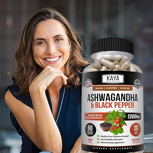 Vista 8 de Kaya Naturals Ashwagandha Cápsulas Extra Strength - Fórmula para aliviar el estrés, apoyo natural del estado de ánimo, estrés, enfoque y suplemento