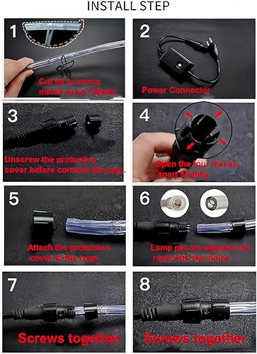 Miniatura 3 de TONESLY Tira de luces LED de Navidad impermeable de 150 pies, 150 pies, 1620 LED, impermeable, para fiestas, Navidad, hogar, cocina, dormitorio,