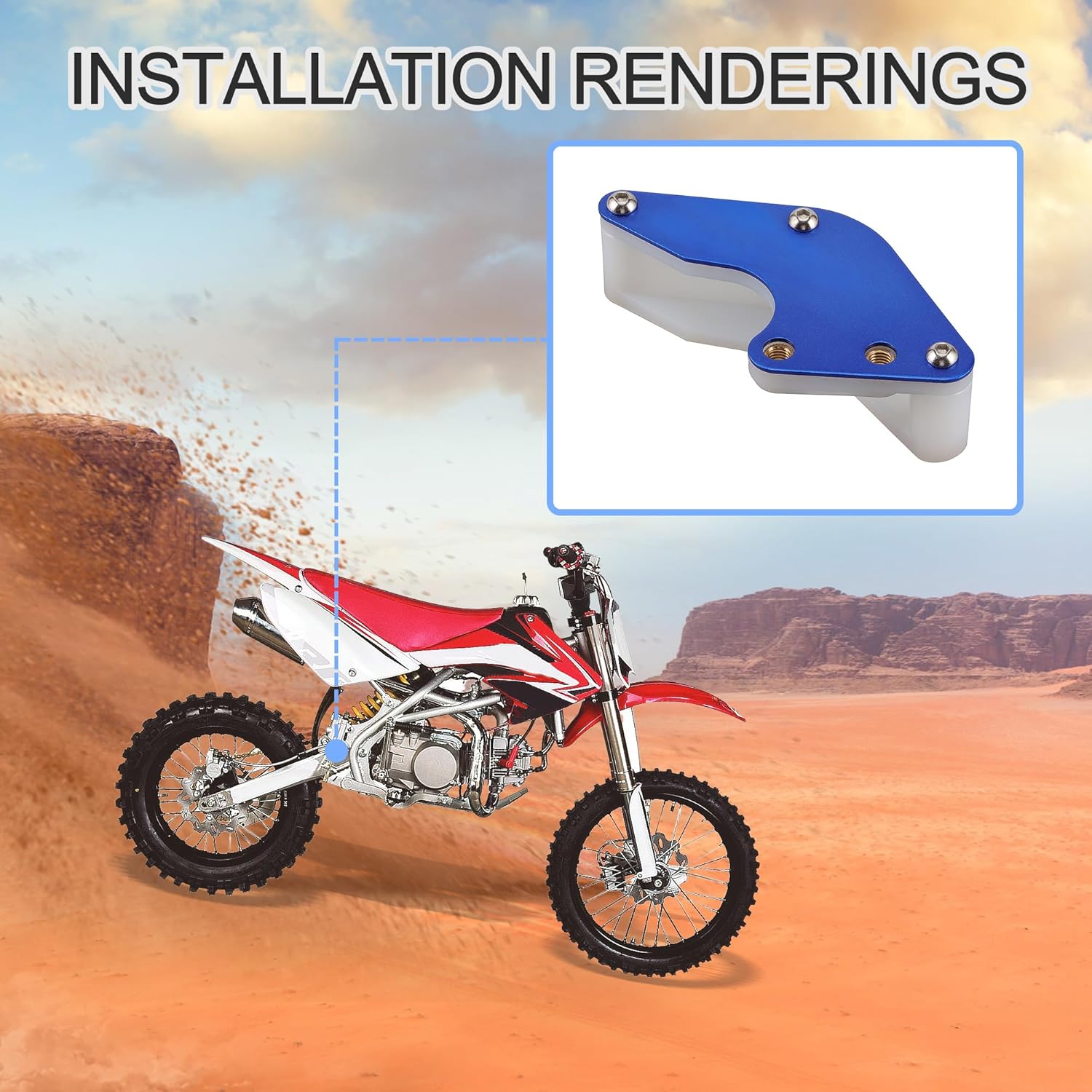 Motorcycle Blue Placstic Chain Guard Guide Protector Replacement for Dirt Bike Pit Bike