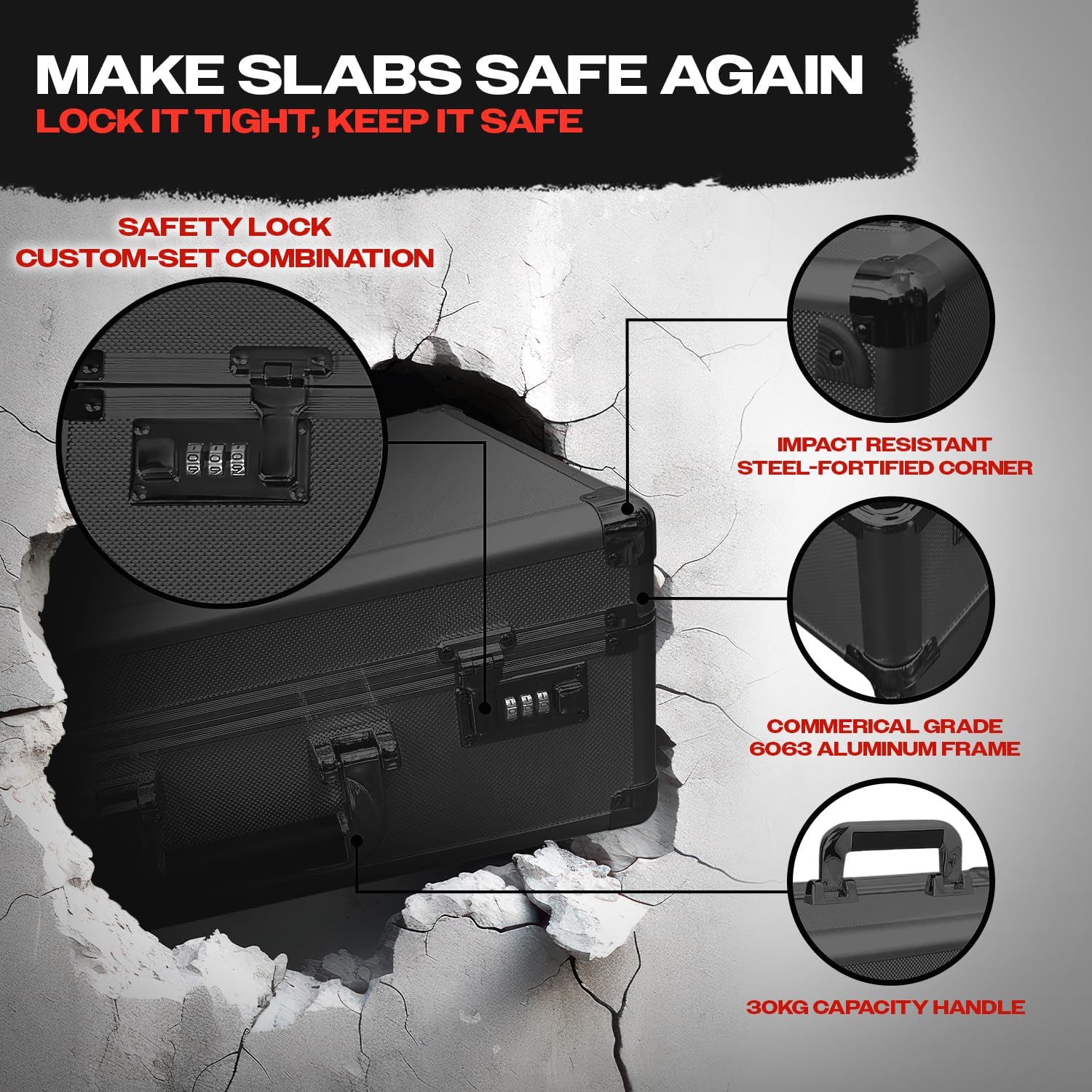 VALUN SLABPRO 120+ 3 ROW Graded Card Storage Box; Durable Sports, PSA Card Storage Box - Organizer Slab for Your Collection - For Baseball, Football, TCG, MTG Cards - Top Loader Design