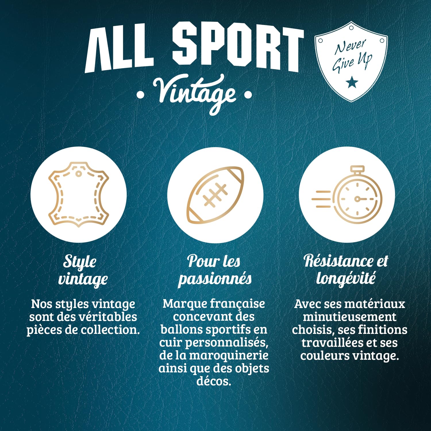 Ballon Football Américain Cuir Vachette Cousu Main Marque Française