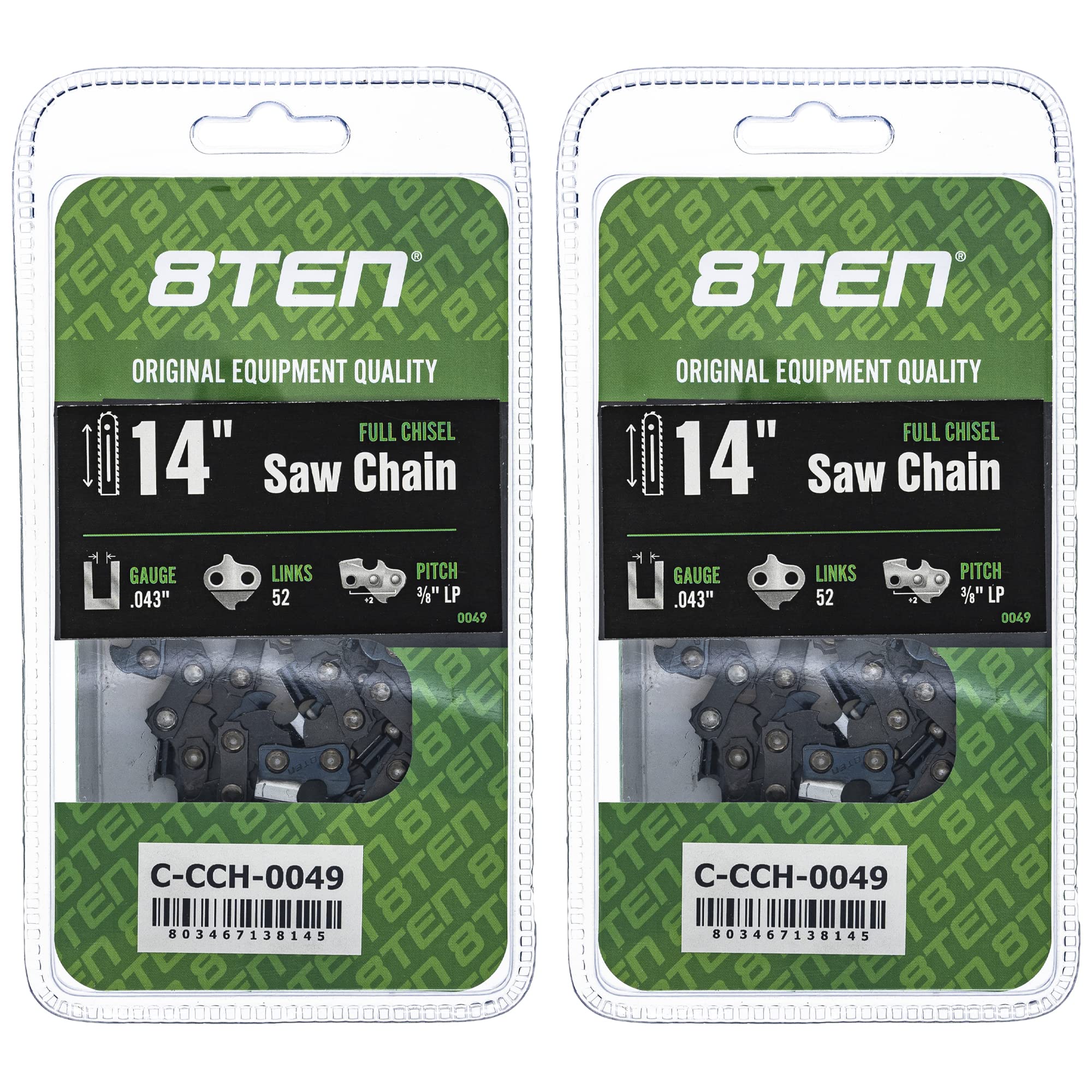 チーページ Amazon.com: 8TEN Full Chisel Chainsaw Chain 14 Inch .043 3/8 LP