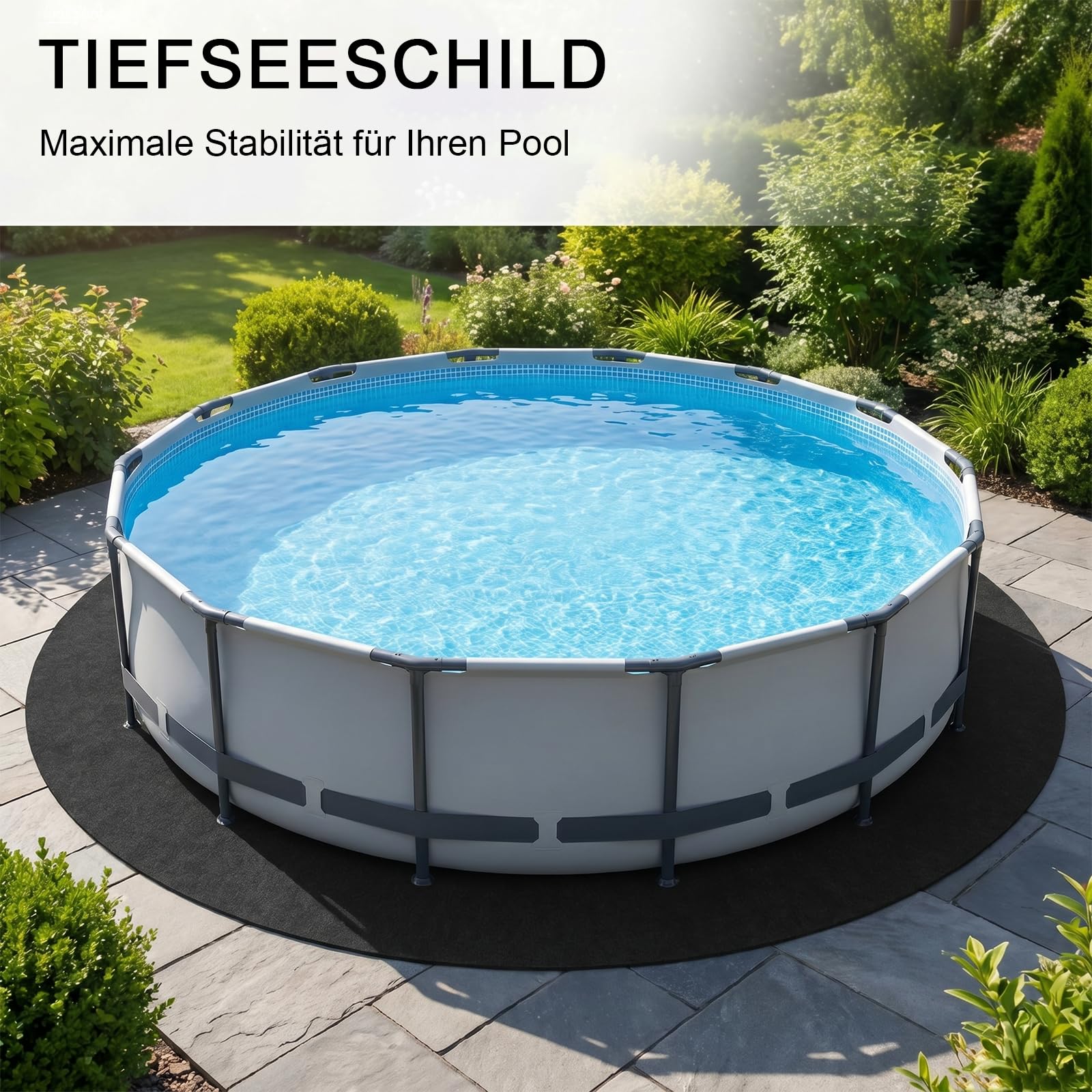 Pool Bodenplane, 3,7m/12ft Runde Poolunterlage, Pool-Bodenmatte