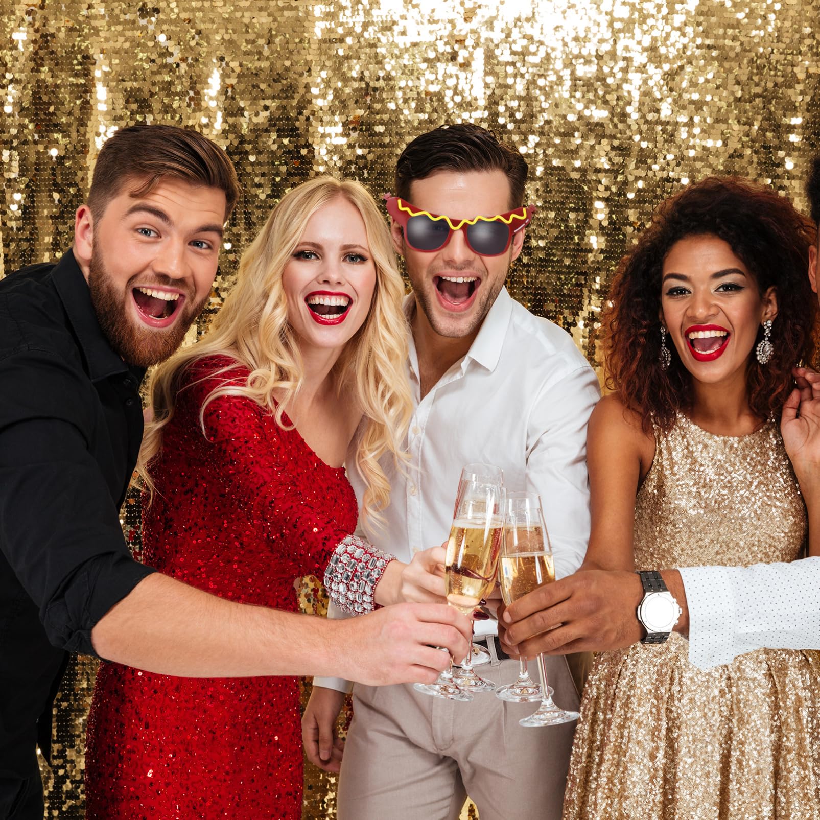 Sewroro 2pcs Funny Party Glasses Dance Makeup Costume Sunglasses Hot Dog Eyeglasses Cool Shaped Eyeglasses Photo Booth Prop Party Favor - Image 3