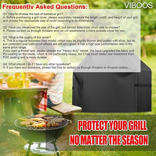 Miniatura 30 de Funda para parrilla, 52 pulgadas, impermeable, resistente a la intemperie, resistente a la decoloración, material resistente a los rayos UV