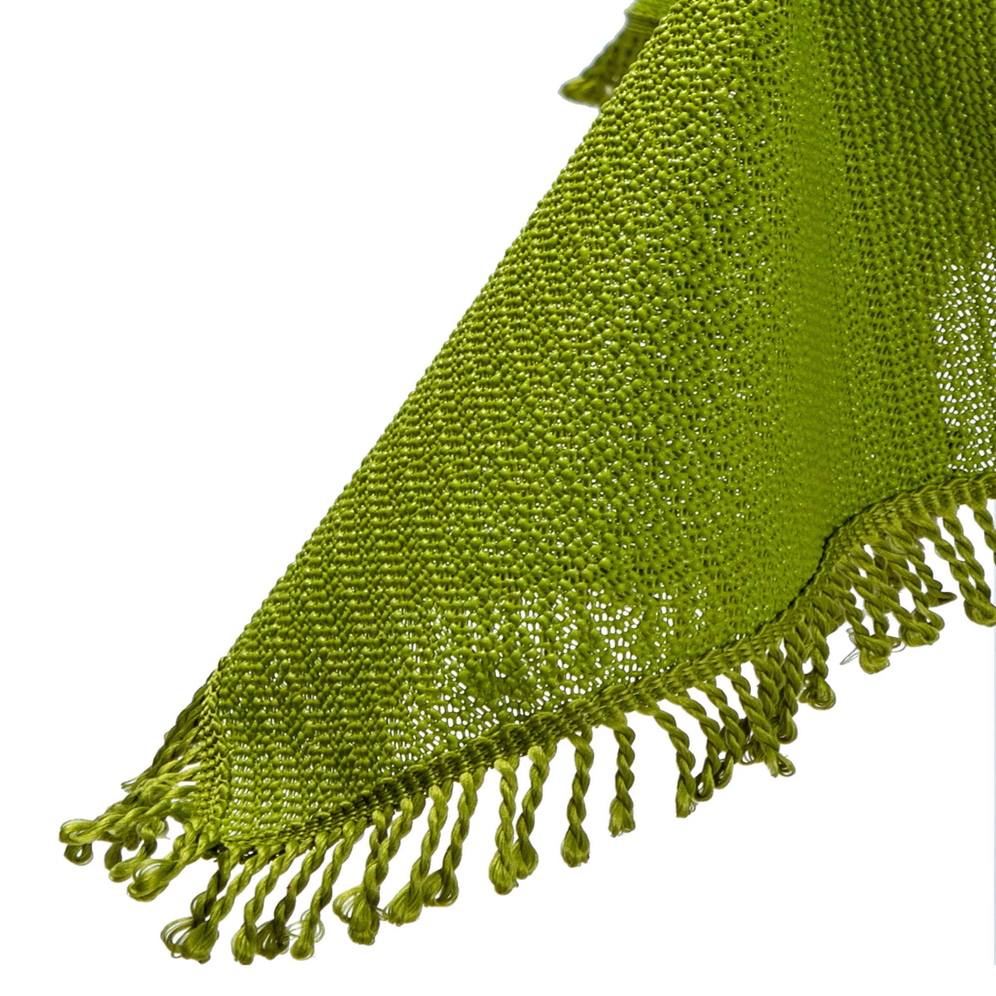 Tischdecke Outdoor Wetterfest Abwischbar - Gartentischdecke mit Fransen rutschfest aus PVC Weichschaum, Tischschutz für Garten, Balkon, Terrasse (Grün, Oval 140x180cm (BxL))