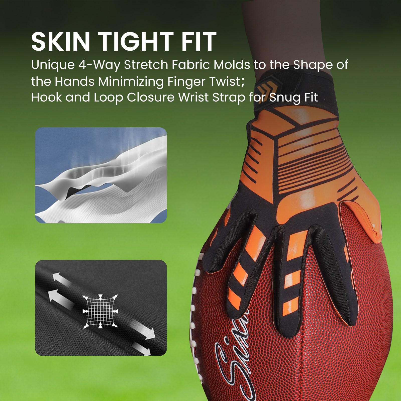 Gants De Football Finger Ten – Ultra Adhérents, Antidérapants, Pour Enfants 5-14 Ans