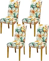 Vista 22 de Fundas para sillas de comedor, juego de 2 fundas para sillas de comedor o cocina, lavables, protectoras, para sillas Parsons, para el hogar, Beige