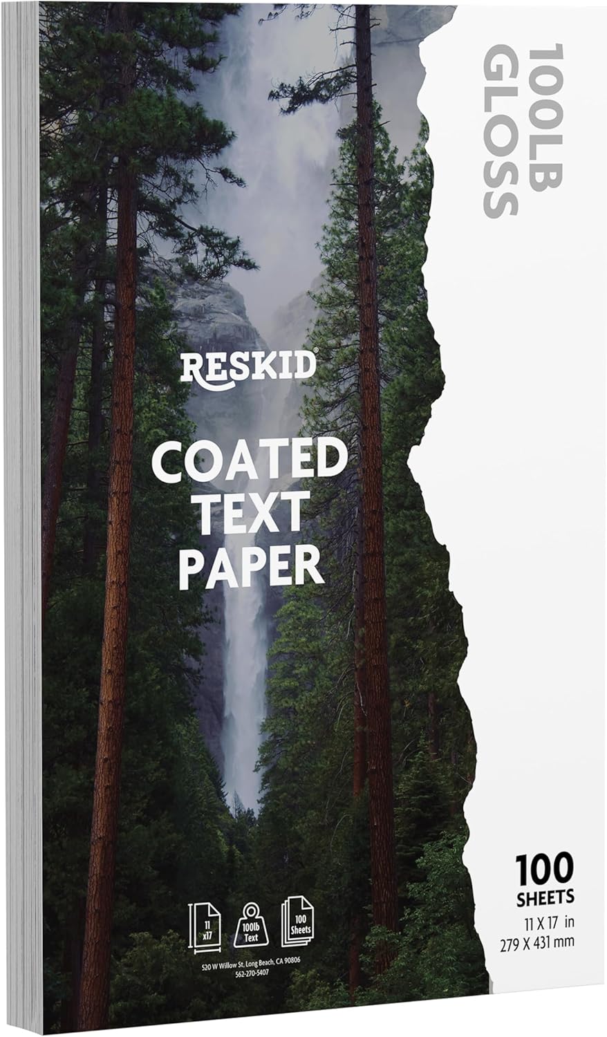 Double-Sided 100lb Gloss Text Digital C2S Paper – Perfect for Color Laser Printing, Design Proposals, Flyers, Brochures | 11 x 17 | 100lb Gloss Text | Glossy Coated | 100 Sheets (100lb Gloss, 11x17)