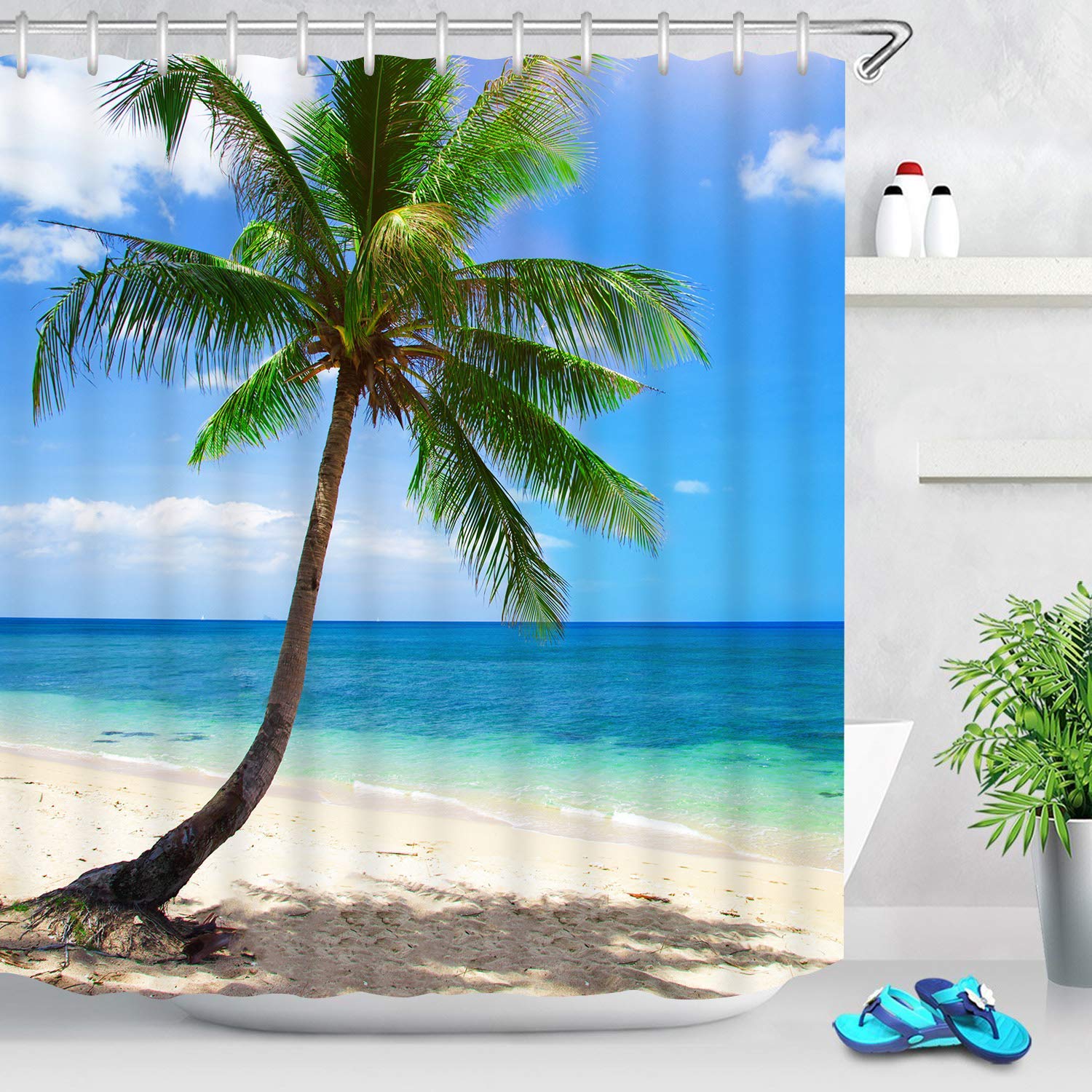 Beach Scene Shower Curtains Curtains & Drapes