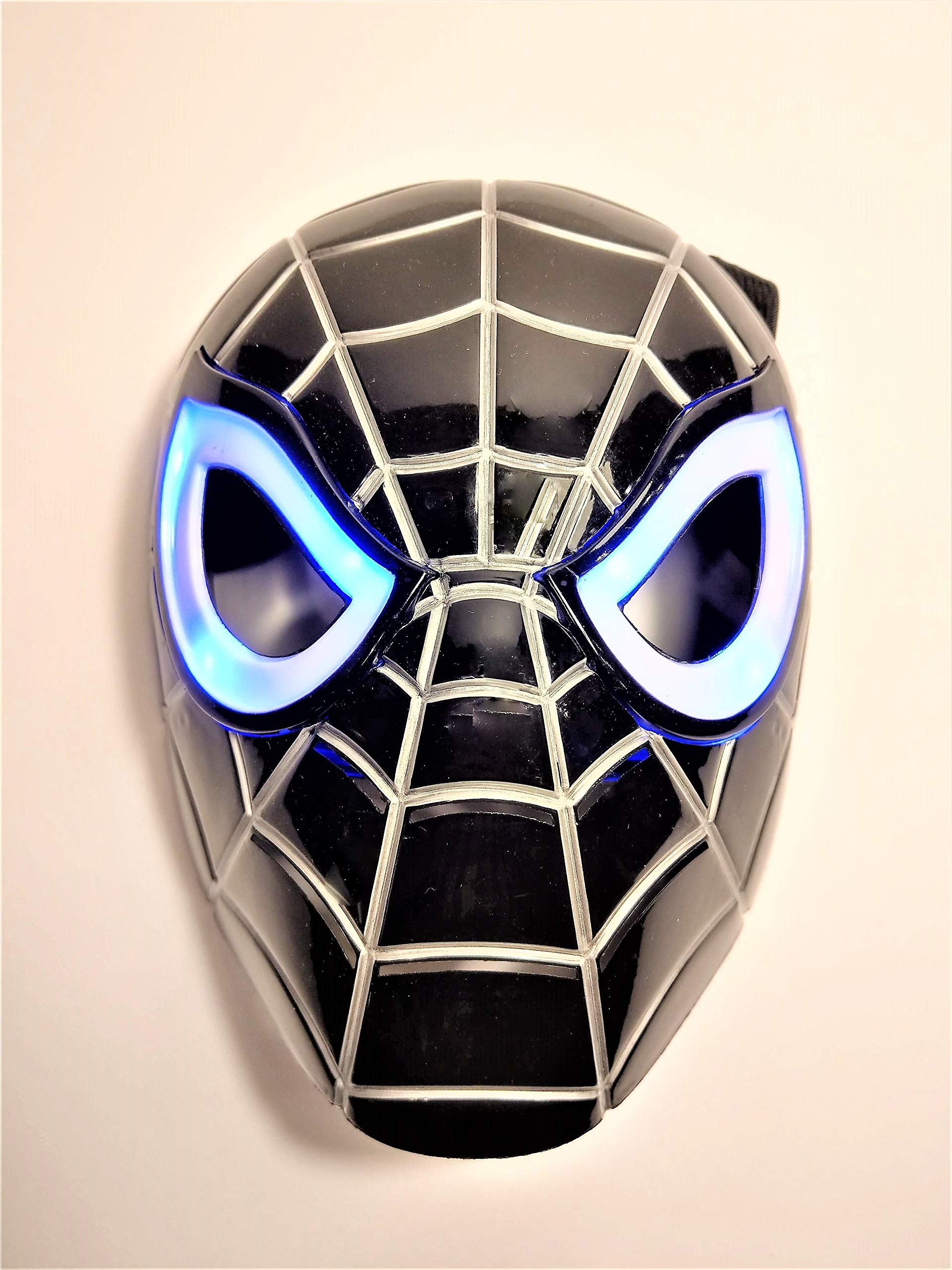 Premium Black Spiderman Mask/Venom Mask with LED Eyes that Light Up! (Batteries Included)