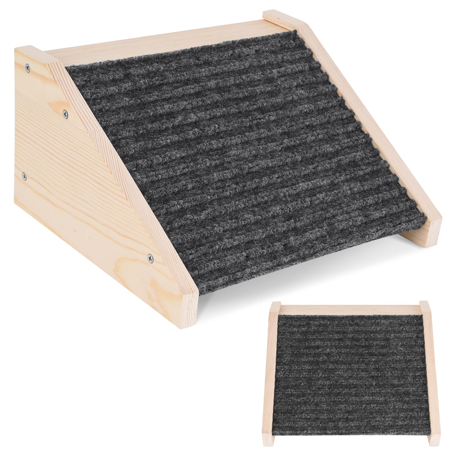 Photo 1 of 2 Pack Dog Ramp for Stairs, Dog Stair Ramp, Pet Ramp for Stairs for Small Dog Stairs Ramp for Injured Dogs with Anti Slip Strip 11.81 x 9.84 x 5.91 in