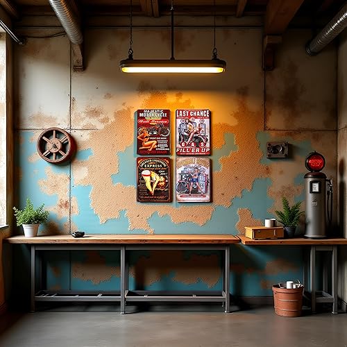 Miniatura 3 de UOOPAI Pin-up Girl Gasolinera motocicleta servicio completo ruta engrasada 66 reparación de automóviles póster de metal rural vintage cartel de lata