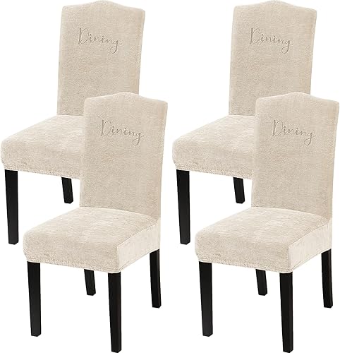 Miniatura 8 de Turquoize Juego de 6 fundas para sillas de comedor, felpilla suave y elastano, fundas para sillas de cocinacomedor, fundas para sillas de comedor,