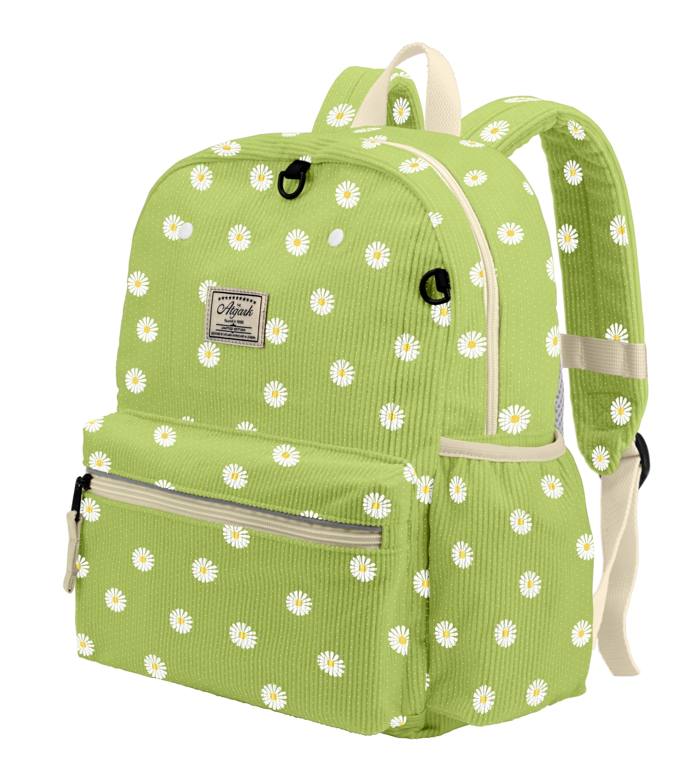 Corduroy Kids Backpack for Girls 6-10: Girls Backpacks for Elementary Kindergarten 15” H Fit Folder