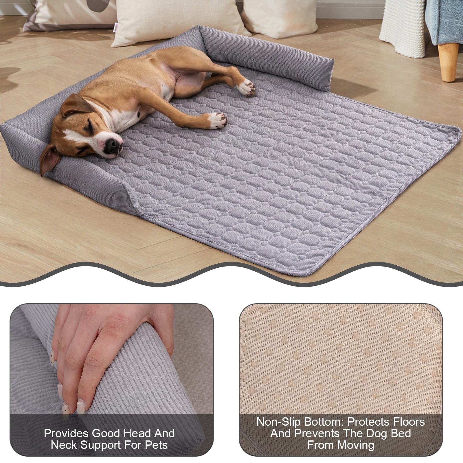 OKYUK Premium hondenbed - bankbescherming voor huisdieren, handgemaakt en wasbaar hondenkussen, pluizige hondenmat voor alle maten (corduroy, 75 x 75 cm OKYUK Premium hondenbed - bankbescherming voor huisdieren, handgemaakt en wasbaar hondenkussen, pluizige hondenmat voor alle maten (corduroy, 75 x 75 cm