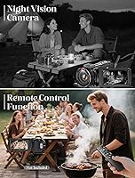 Vista 5 de 4K Video Camera Camcorder UHD 64MP Vlogging Camera for YouTube 18x Digital Zoom 3" 270° Rotation IPS Touchscreen Video Camcorder with