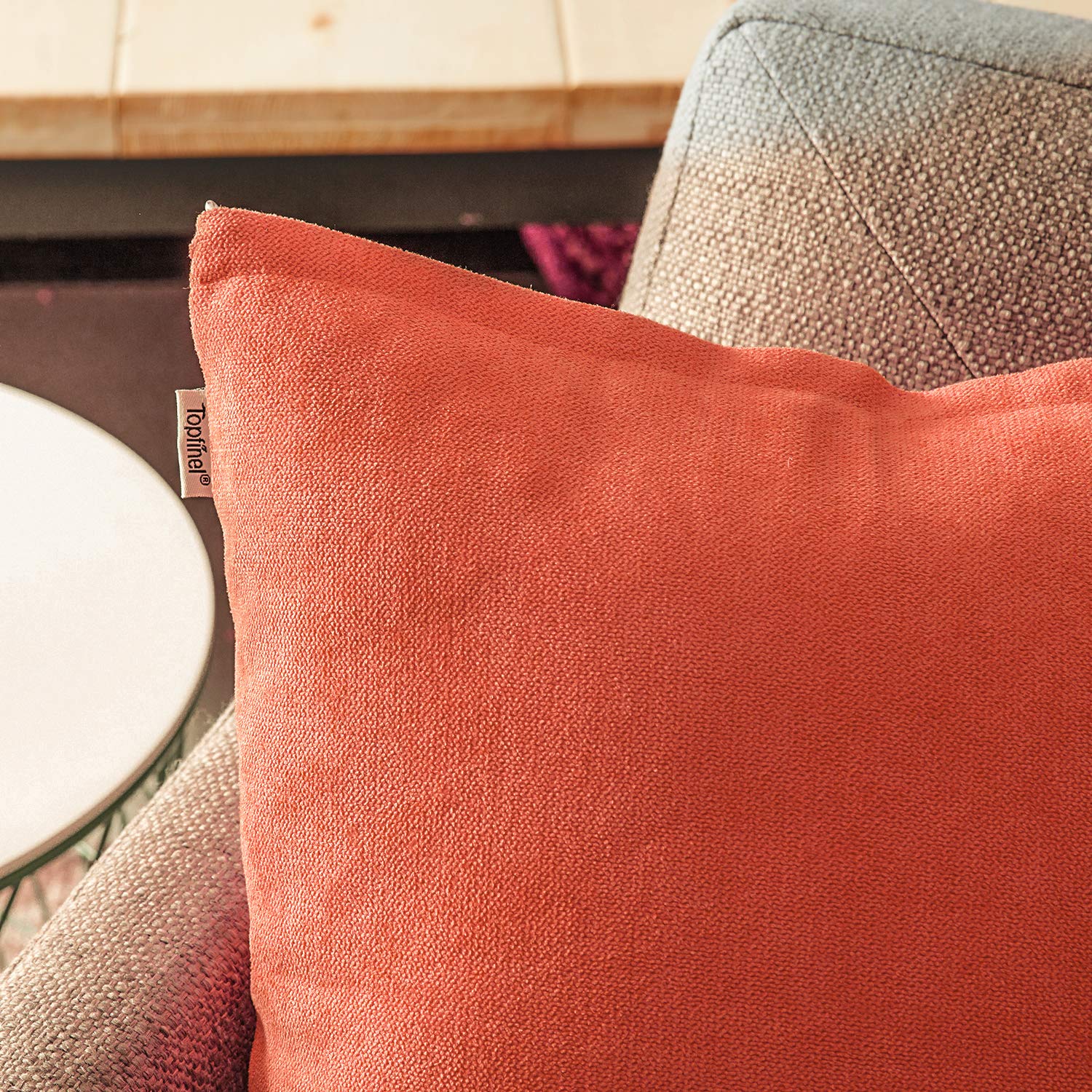 Amazon.co.jp: Topfinel クッションカバー リネンっぽい 60x60cm