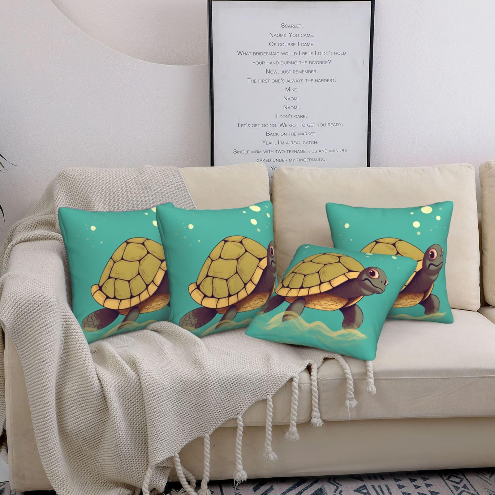 Housses de coussin I Love Turtle 50 cm pour rénover votre canapé