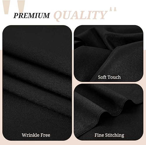 Miniatura 5 de Pesonlook Paquete de 10 manteles rectangulares de 60 x 126 pulgadas, manteles de poliéster negro para mesas rectangulares de 8 pies, manteles de
