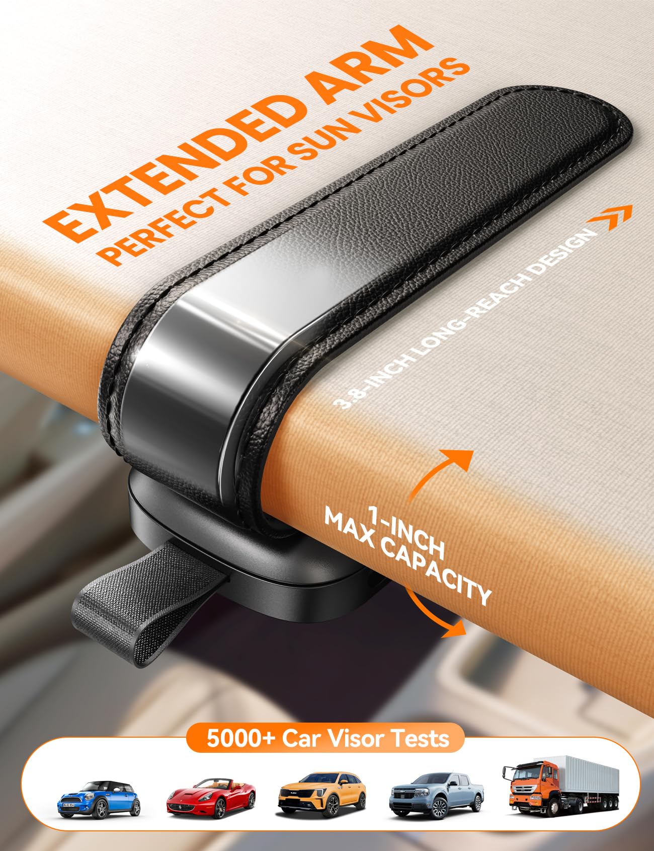 JOYROOM Uchwyt na Okulary Samochodowy do Osłony Przeciwsłonecznej, Upgrade 2025 - Magnetyczny Uchwyt na Okulary Przeciwsłoneczne, Uniwersalna Skórzana Podstawka Kompatybilna z Wszystkimi Okularami